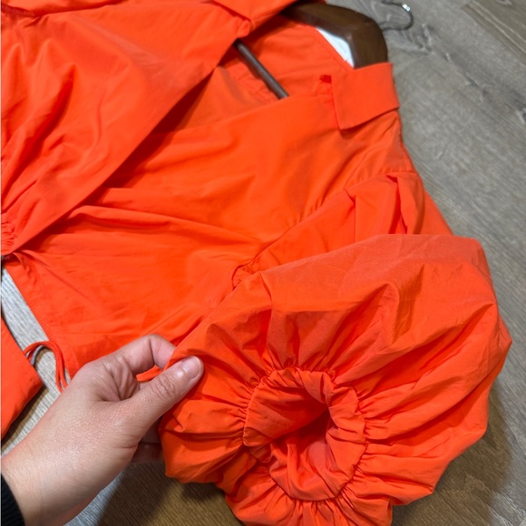 Jonathan Simkhai Orange Mini Dress with Puff Sleeves-Size S - Picture 12 of 13
